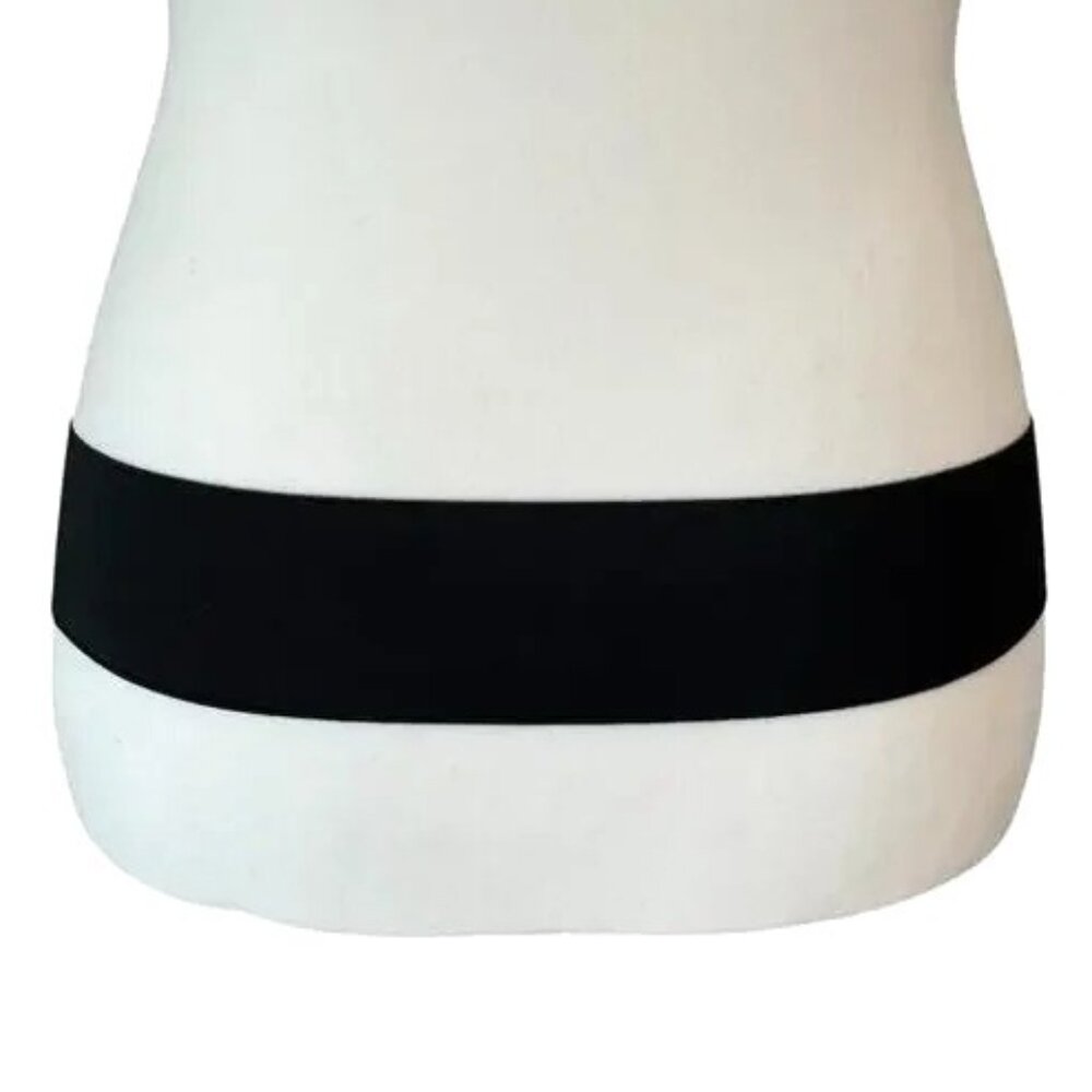 WHBM Striped Patent Leather Belt w/Statement Buckle Snakeskin Print Detail - M - Picture 3 of 9